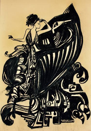 Print of Art Deco Performing Arts Drawings by Elk Volantis