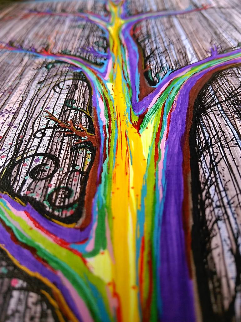 Original Abstract Time Drawing by Jane Gomez