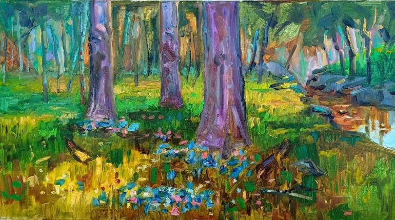 Original Landscape Painting by Ilya Lerner  Impressionism Art on Canvas  Summer Time