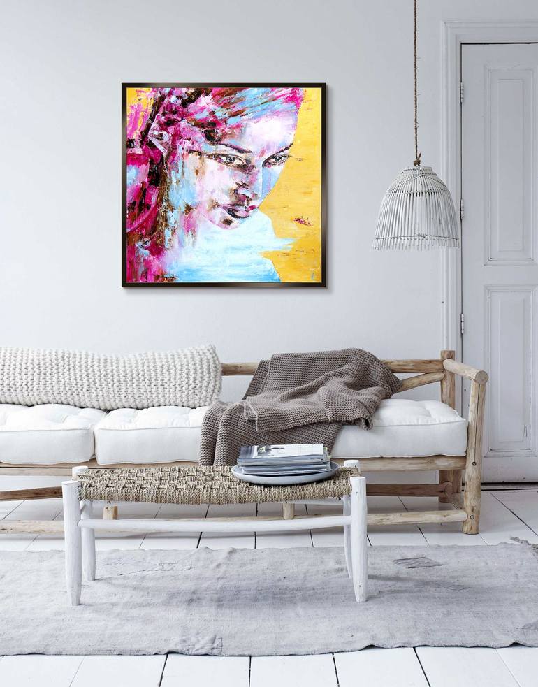 Original Pop Art Women Painting by Ludmila Kovalenko