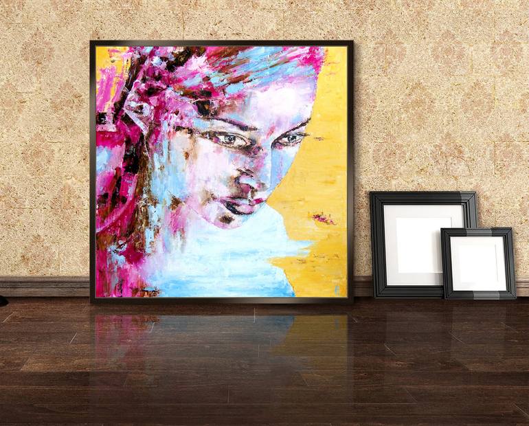 Original Pop Art Women Painting by Ludmila Kovalenko