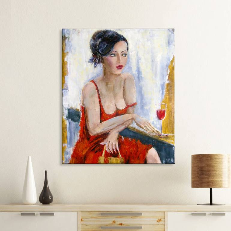 Original Fine Art Women Painting by Ludmila Kovalenko