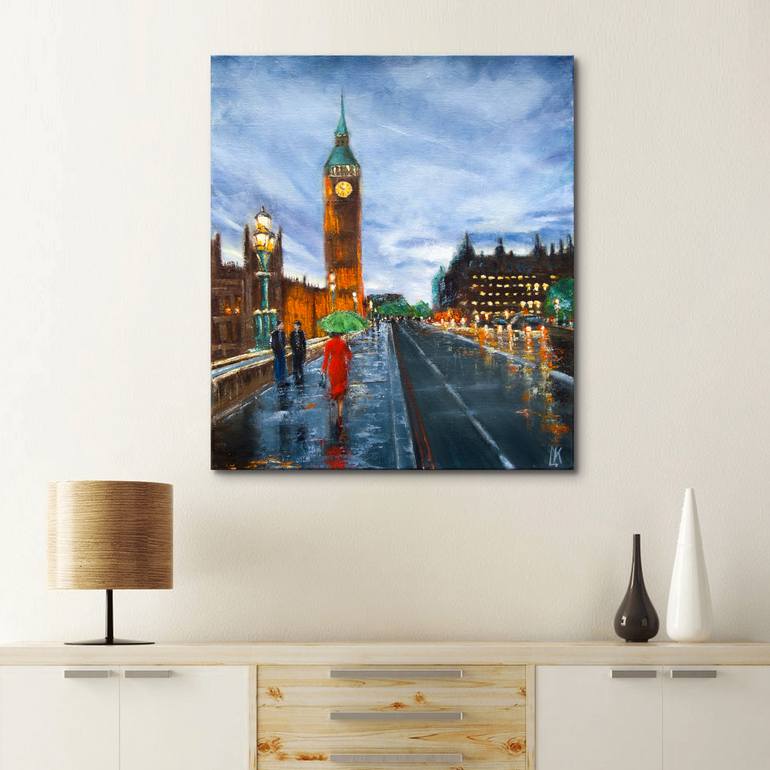 Original Impressionism Cities Painting by Ludmila Kovalenko