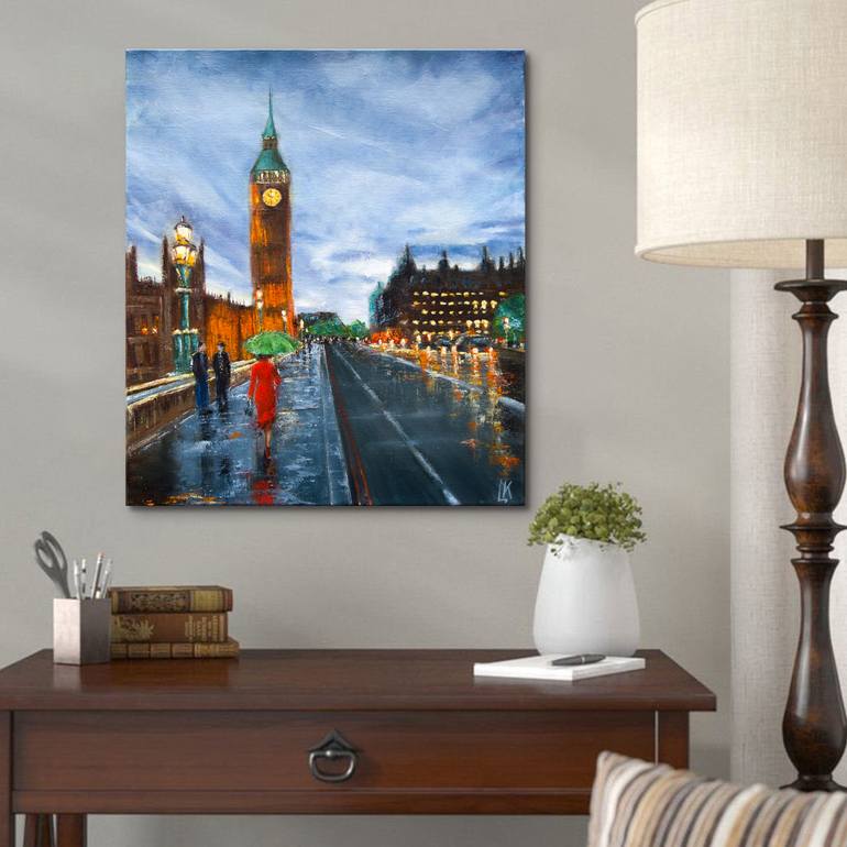 Original Impressionism Cities Painting by Ludmila Kovalenko
