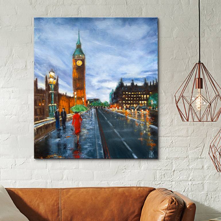 Original Impressionism Cities Painting by Ludmila Kovalenko