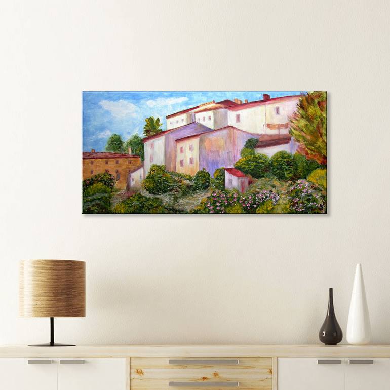 Original Fine Art Architecture Painting by Ludmila Kovalenko