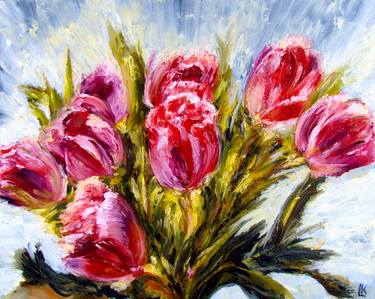 Original Fine Art Floral Paintings by Ludmila Kovalenko