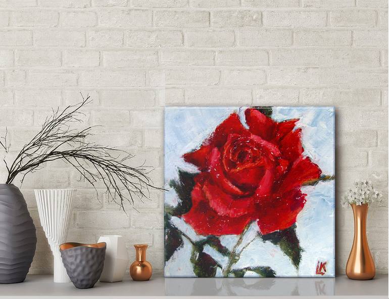 Original Fine Art Floral Painting by Ludmila Kovalenko