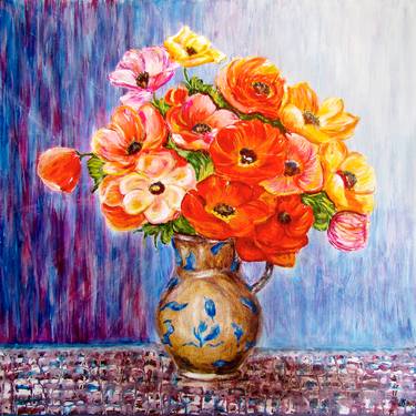 Original Impressionism Floral Paintings by Ludmila Kovalenko