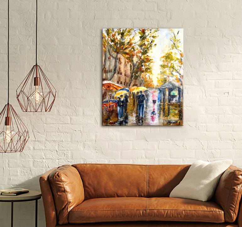 Original Fine Art Cities Painting by Ludmila Kovalenko