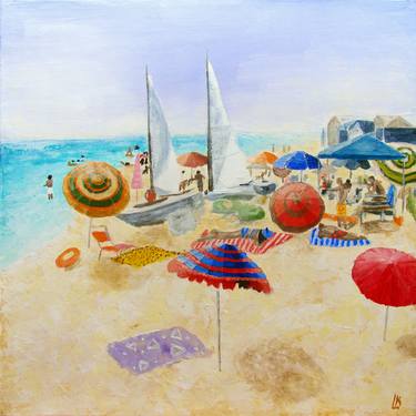 Print of Fine Art Beach Paintings by Ludmila Kovalenko
