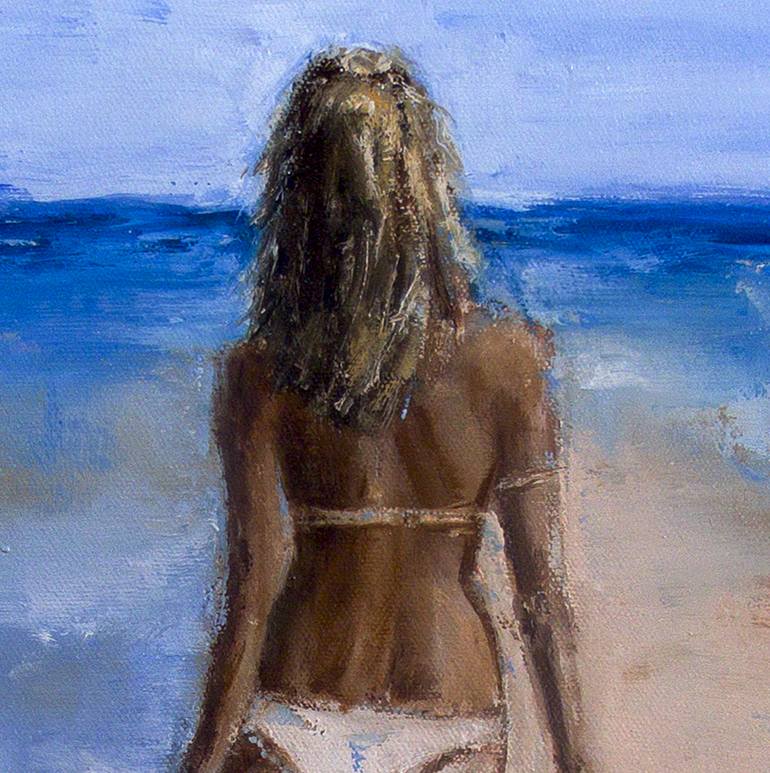 Original Fine Art Beach Painting by Ludmila Kovalenko