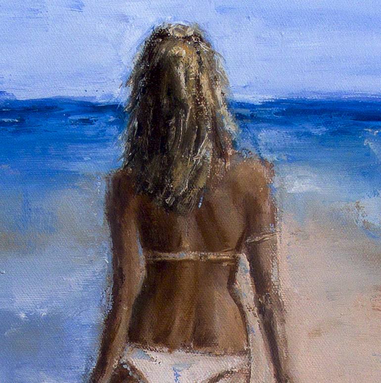 Original Impressionism Beach Painting by Ludmila Kovalenko