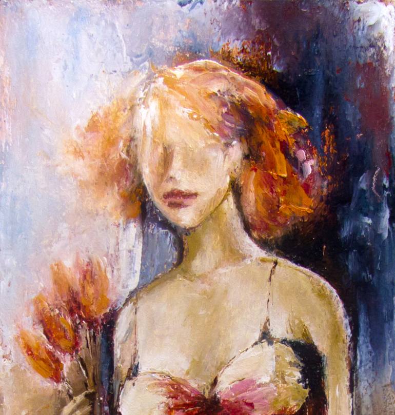 Original Impressionism Women Painting by Ludmila Kovalenko