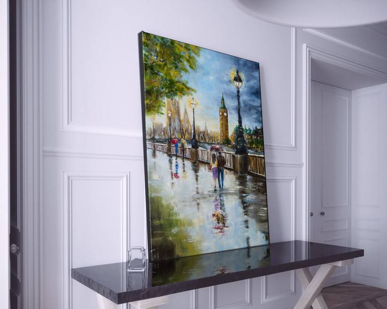 Original Impressionism Cities Painting by Ludmila Kovalenko