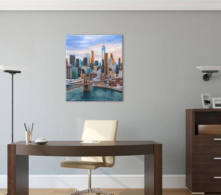 New York City skyline Painting by Ludmila Kovalenko | Saatchi Art