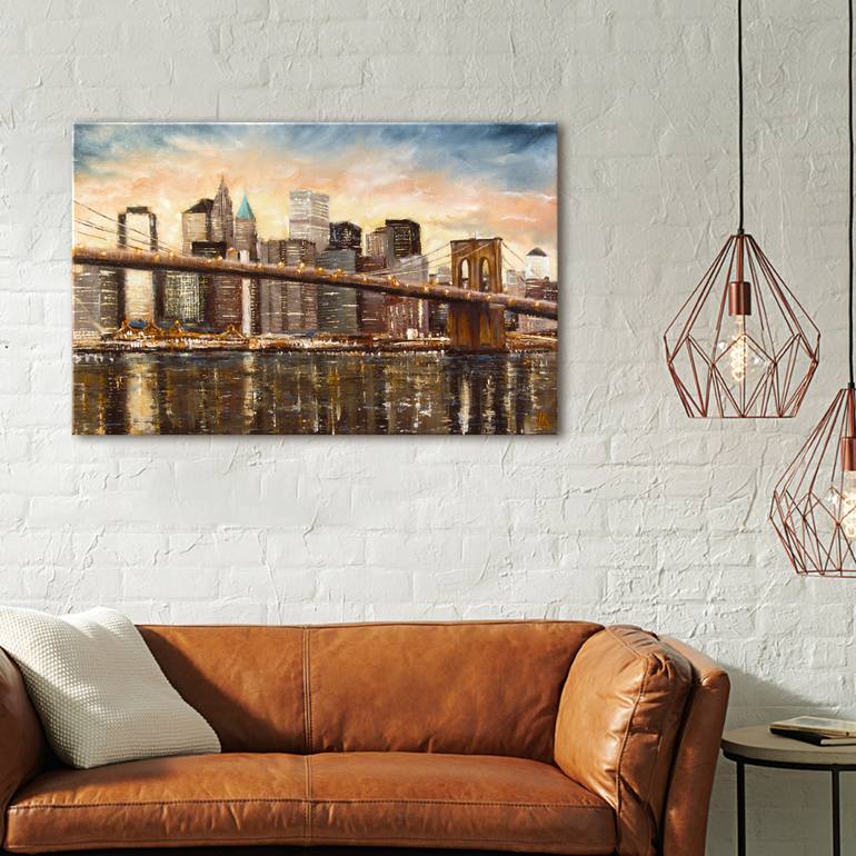 Original Fine Art Cities Painting by Ludmila Kovalenko