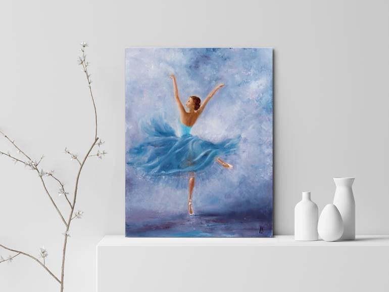 Dancer in turquoise Painting by Ludmila Kovalenko | Saatchi Art