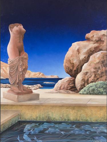 Original Surrealism Seascape Paintings by Cecco Mariniello