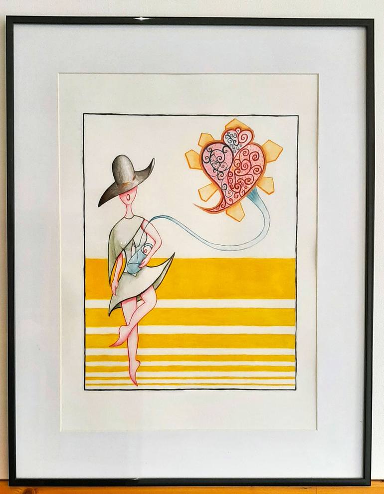 Original Conceptual Abstract Drawing by Iris Raiz