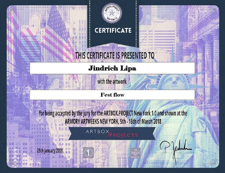 Original Abstract Expressionism Abstract Painting by Jindrich Lipa