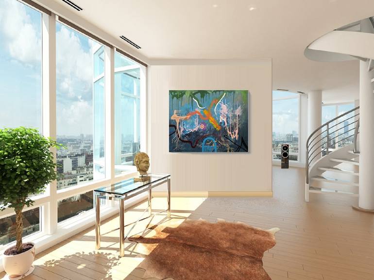 Original Abstract Expressionism Abstract Painting by Jindrich Lipa