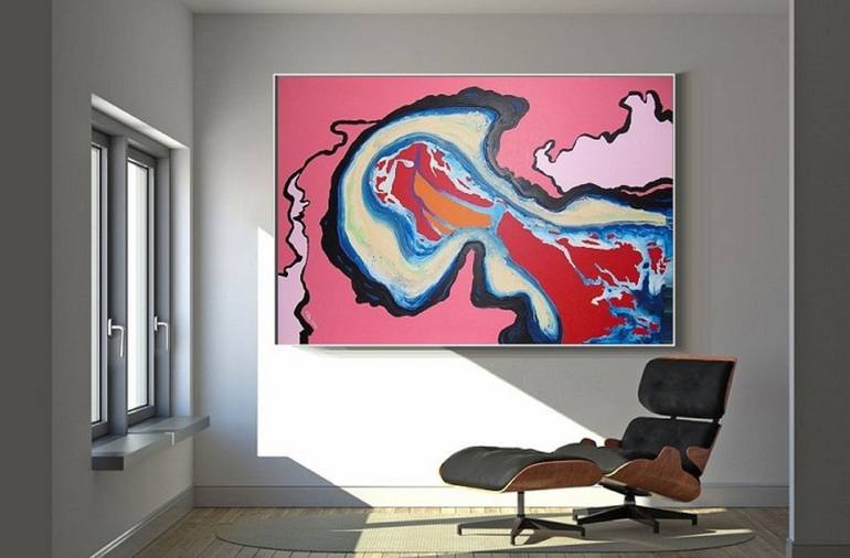 Original Abstract Expressionism Abstract Painting by Jindrich Lipa