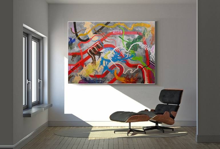 Original Abstract Painting by Jindrich Lipa
