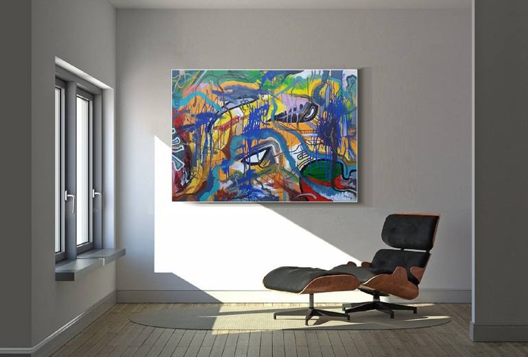 Original Abstract Expressionism Abstract Painting by Jindrich Lipa