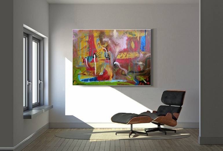 Original Abstract Expressionism Abstract Painting by Jindrich Lipa