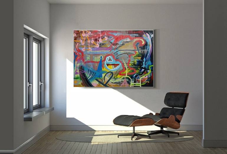 Original Abstract Expressionism Abstract Painting by Jindrich Lipa