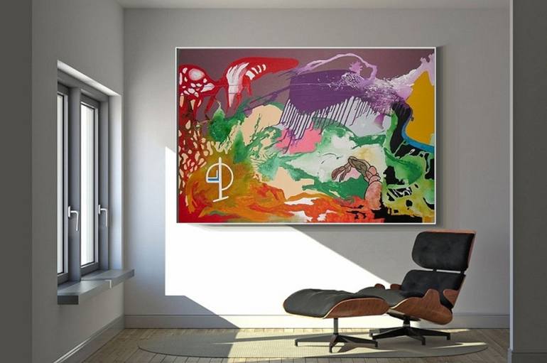 Original Abstract Expressionism Abstract Painting by Jindrich Lipa