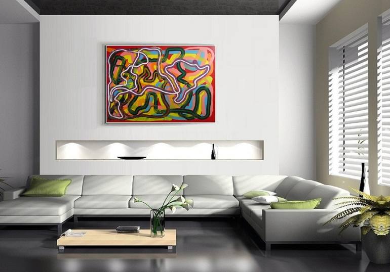 Original Abstract Painting by Jindrich Lipa