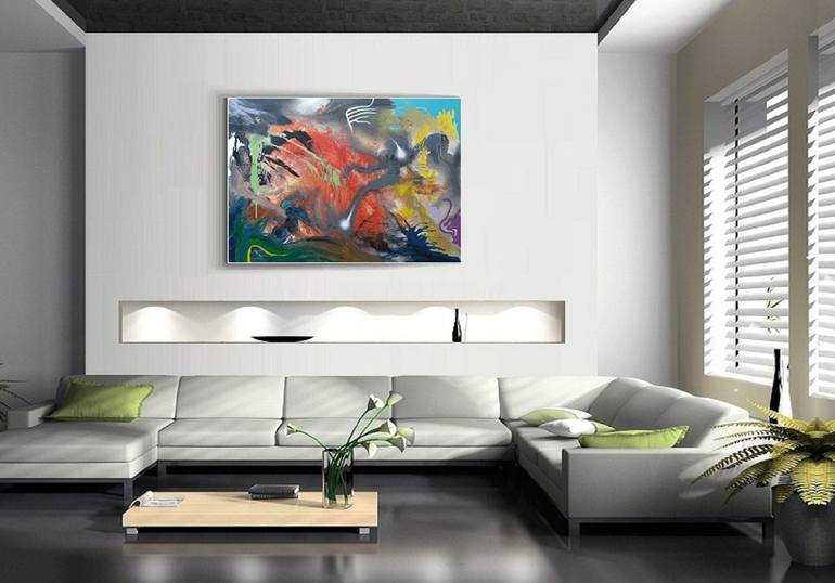 Original Abstract Painting by Jindrich Lipa