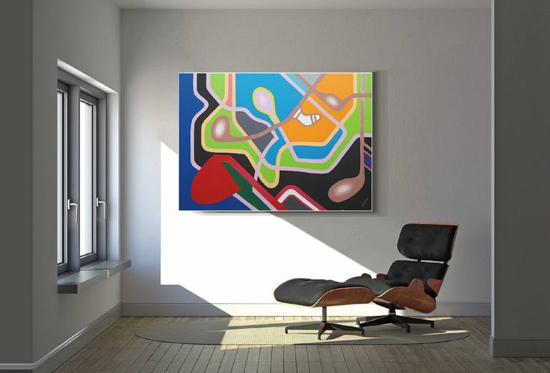 Original Abstract Painting by Jindrich Lipa