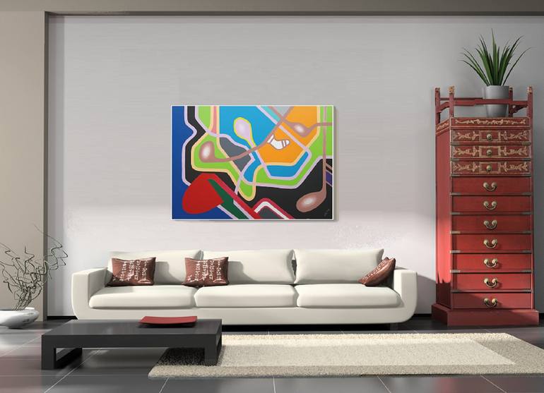 Original Abstract Painting by Jindrich Lipa
