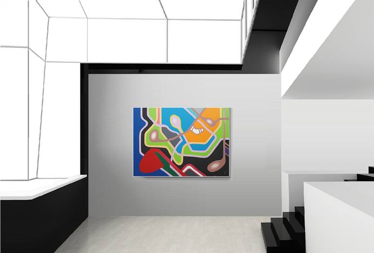 Original Abstract Painting by Jindrich Lipa
