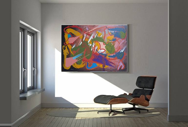 Original Abstract Painting by Jindrich Lipa