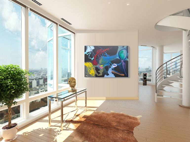 Original Abstract Painting by Jindrich Lipa