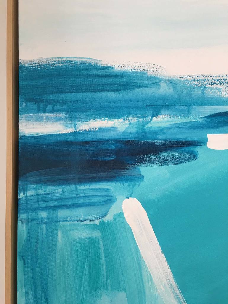 Original Abstract Beach Painting by Jennifer  Lia