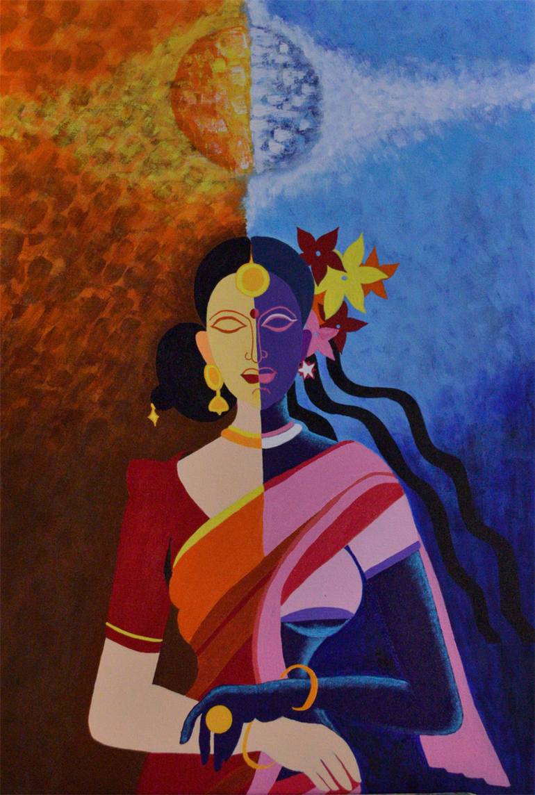 Women Day And Night Painting By Bobby Bangalore Saatchi Art