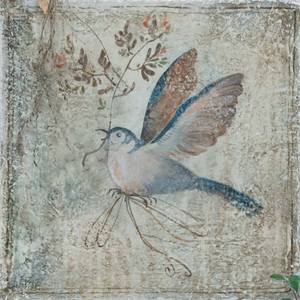 A Bird with a branch - fresco