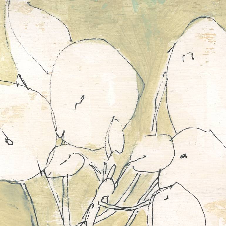 Original Abstract Botanic Drawing by Mascha Rodigina