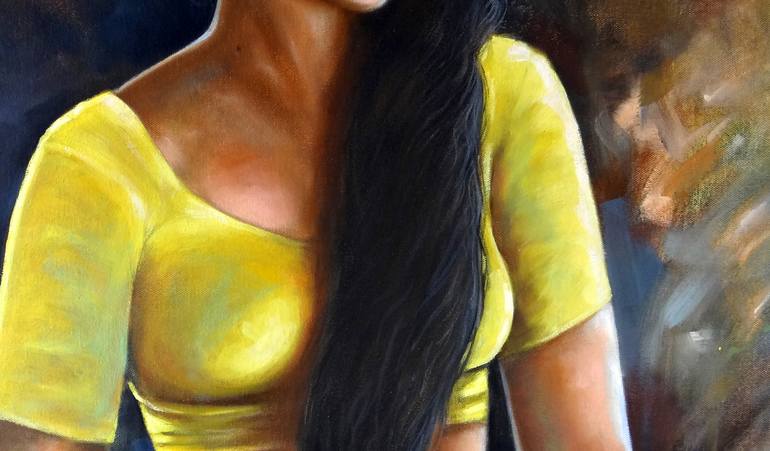 Original indianlady Women Painting by sandip raval