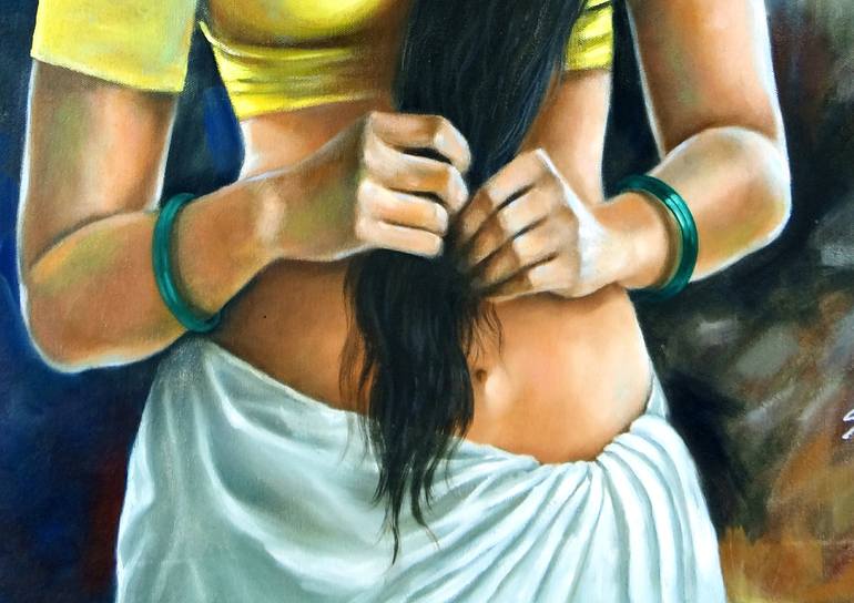 Original indianlady Women Painting by sandip raval