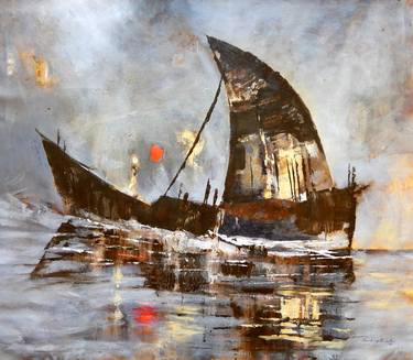 Original Abstract Ship Paintings by sandip raval