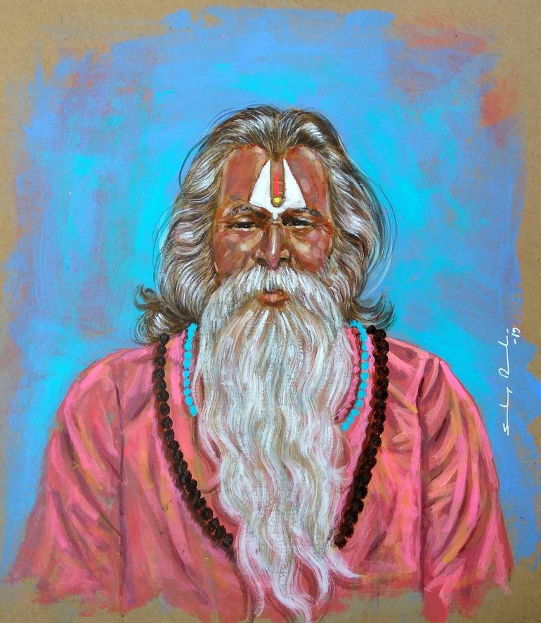 Sadhu of The Ghats of River Ganga ( Devbhumi-Uttarakhand) Painting by ...