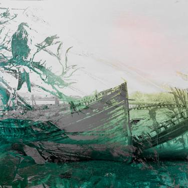 Print of Abstract Boat Mixed Media by Ann Leech