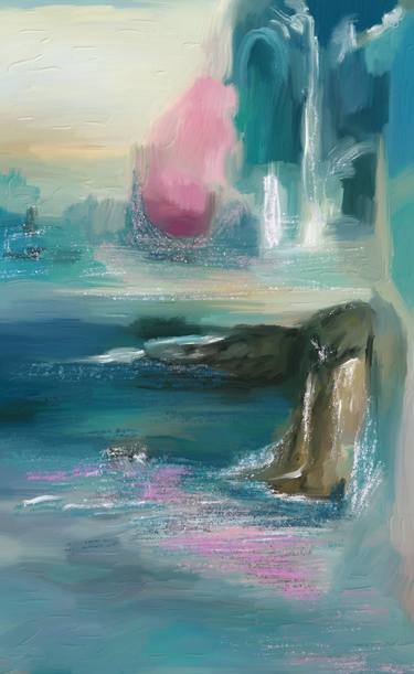 Print of Abstract Expressionism Seascape Mixed Media by Ann Leech