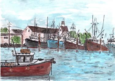 Print of Boat Paintings by Ilia Krughoff